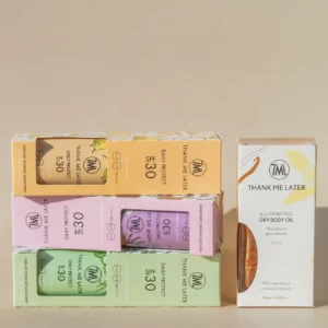 Thank Me Later - GLOW Bundel 3x Zonnelotion + Illuminating Dry Body Oil